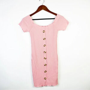 JUSTIFY Light Pink Ribbed Dress‎ Size Medium